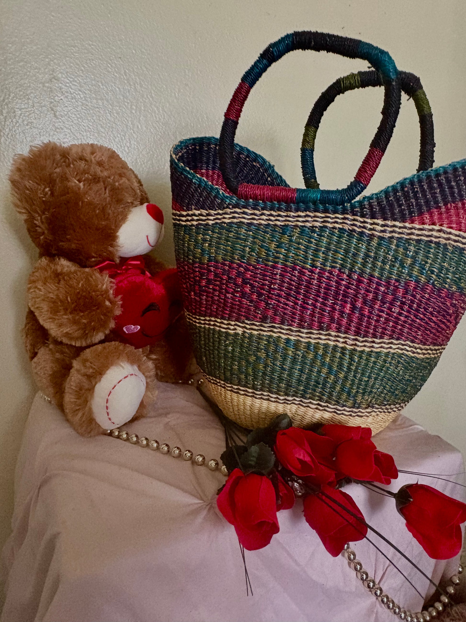 Deep Jewel-Toned Bolga Basket