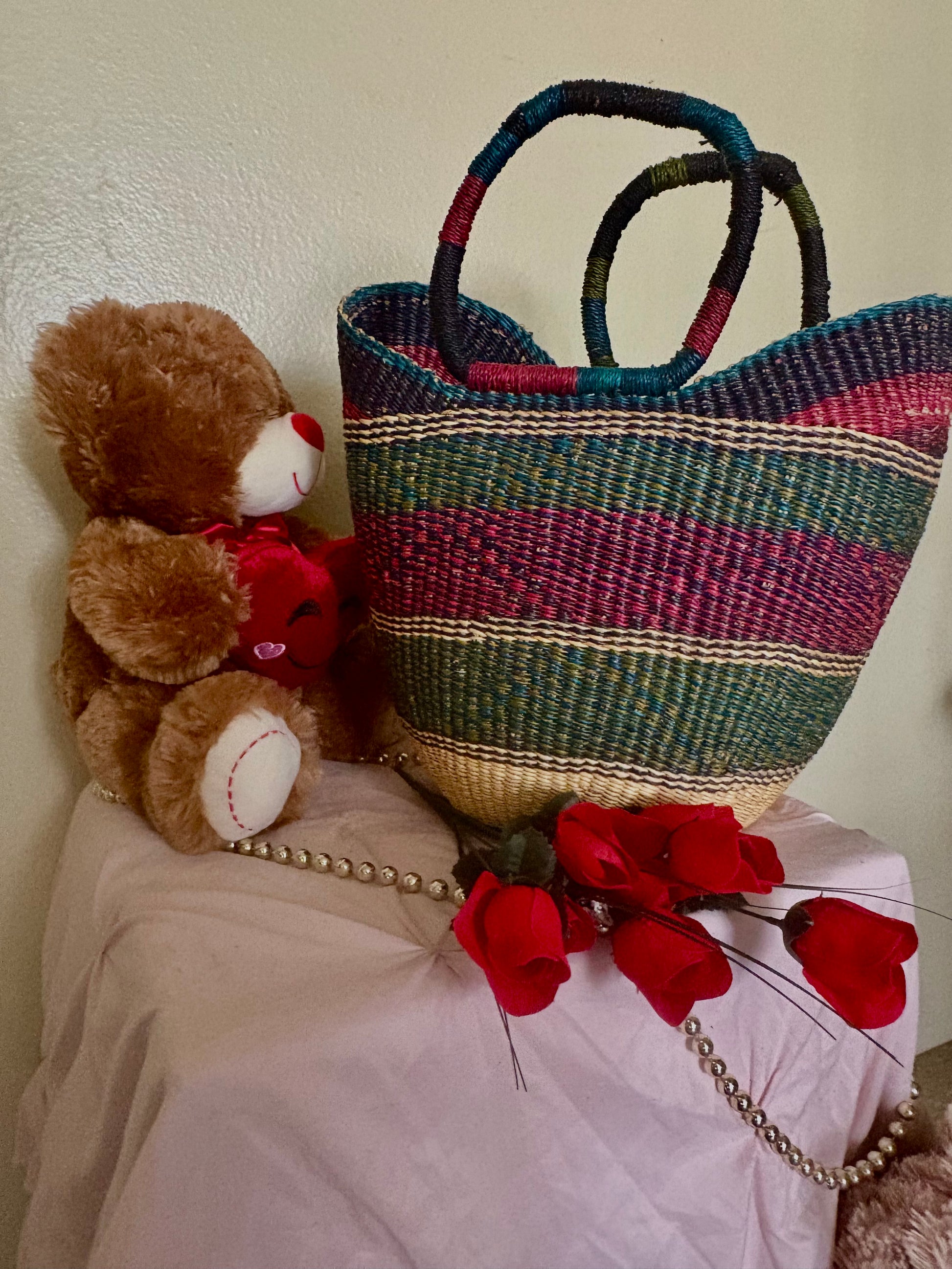 Deep Jewel-Toned Bolga Basket