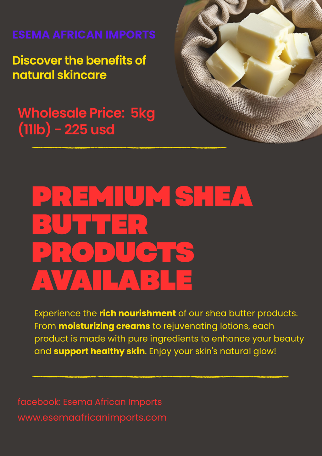 Bulk Organic Shea Butter 11 lbs