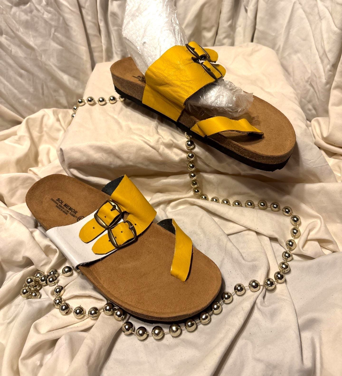 Yellow & White Sandals