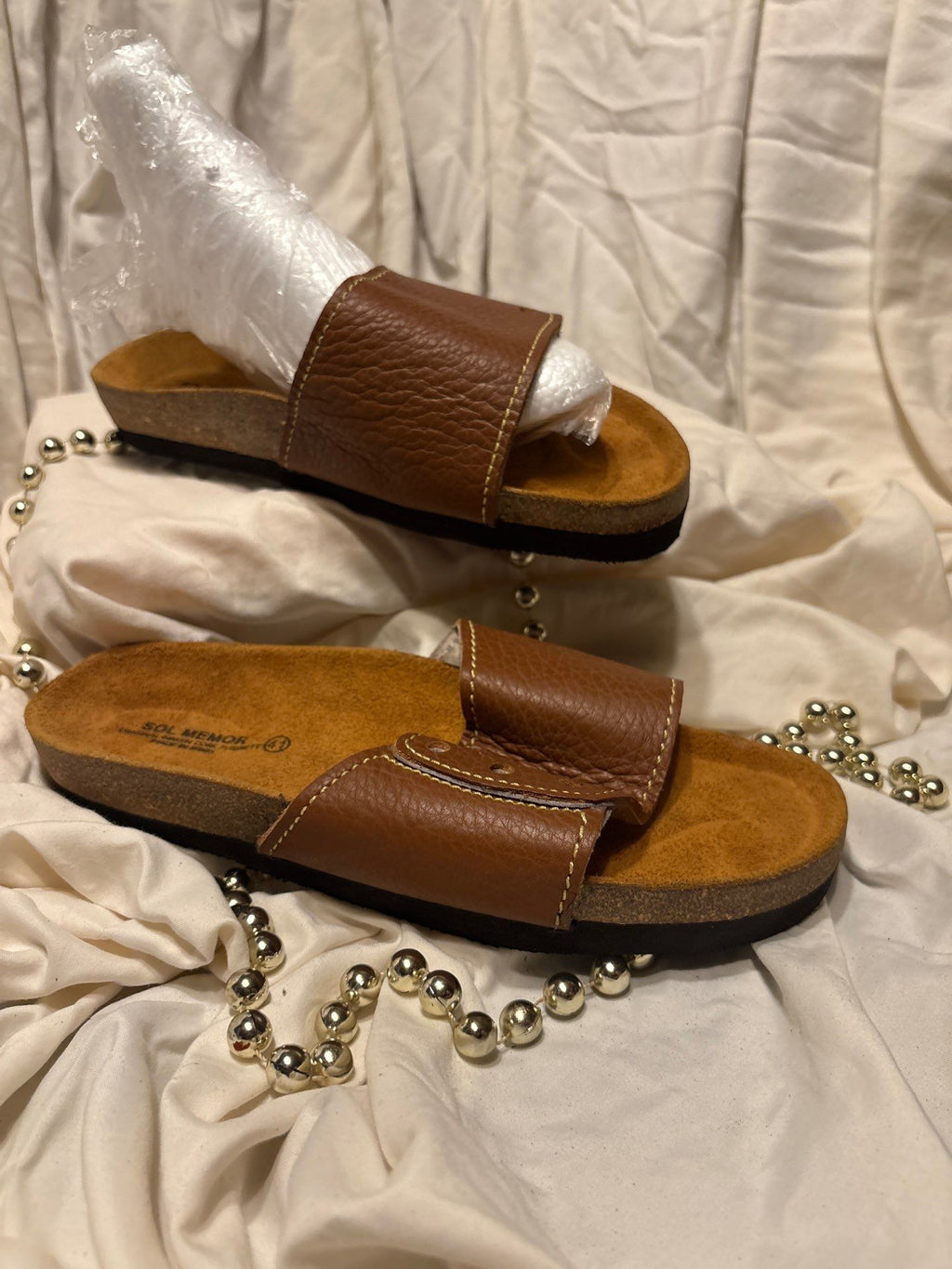 Heritage Slide Sandals – Chestnut Brown Leather