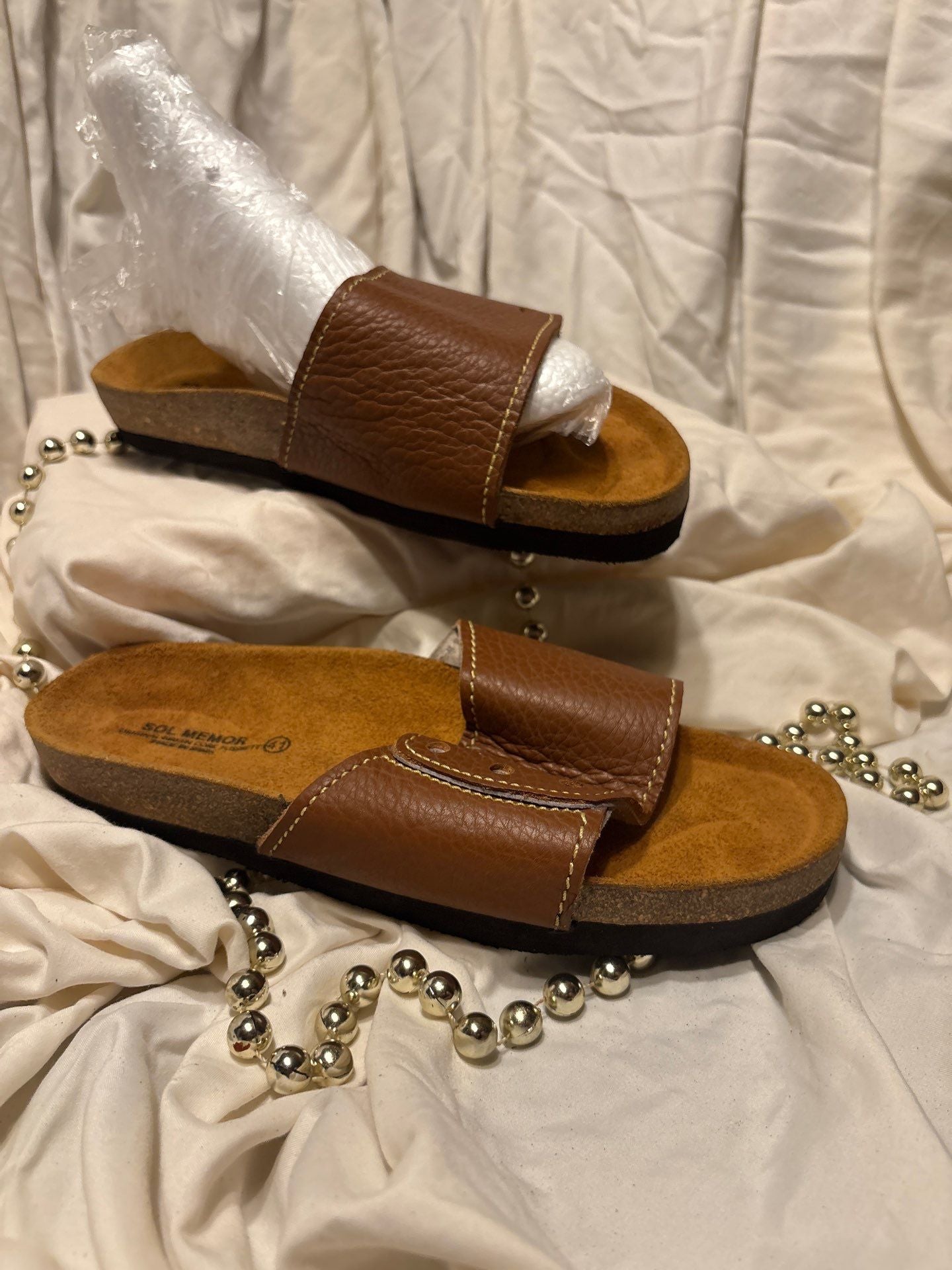 Heritage Slide Sandals – Chestnut Brown Leather